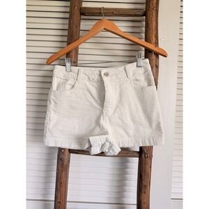 O'Neill Corduroy Shorts Womens 26 Cream High Waisted Beach Casual